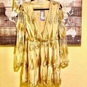 Holiday Dresses, Gold, Christmas Party Dress